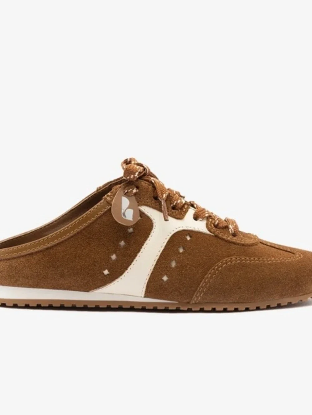 Larroude stella mule brown leather, 9.5 vintage indie trainers flats preppy golf